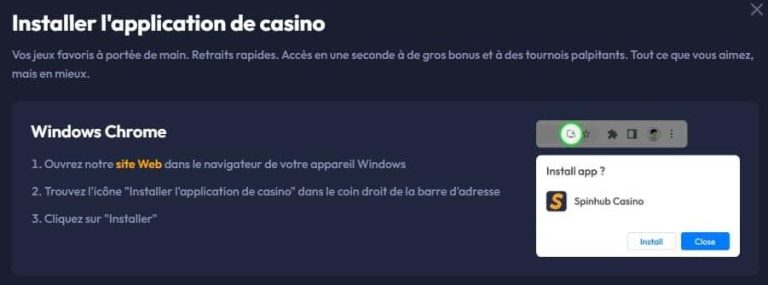 Spinhub Casino application